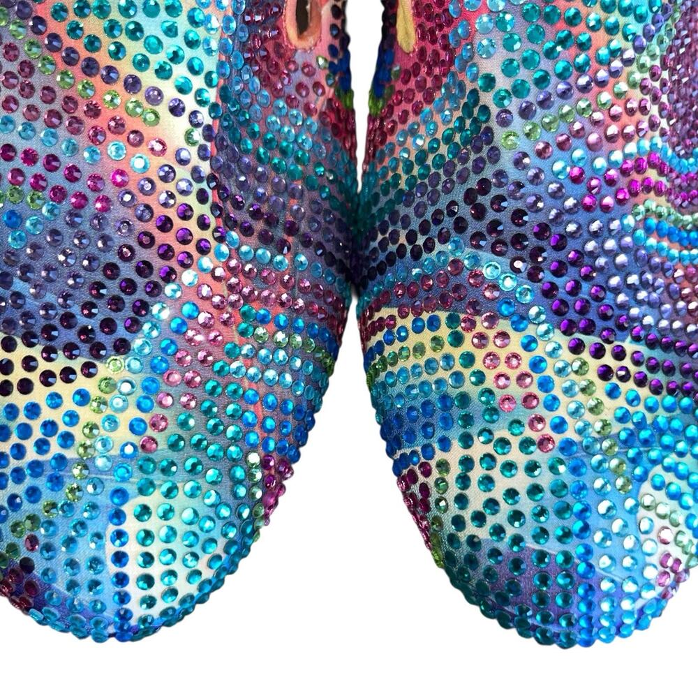 Steve Madden Multicolor Rhinestone Slip-On Flats Rainbow - Picture 5 of 9